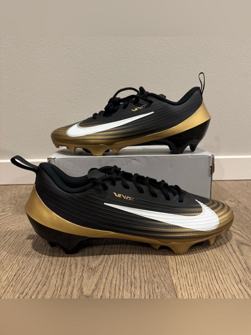 Nike Vapor Speed 3 Football Cleats Black Gold